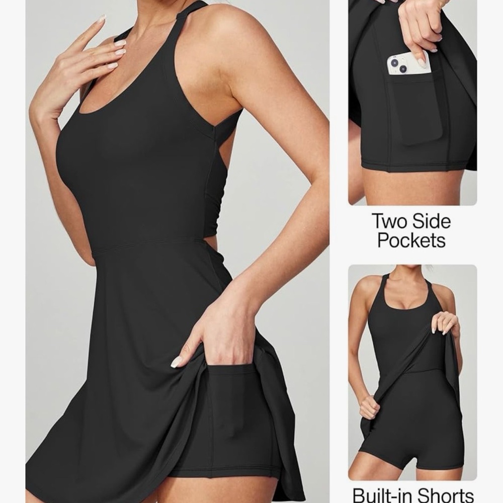 Black Athletic Dress with Pockets